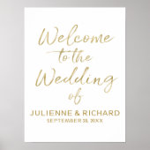 Welkomstteken voor bruiloft Stijlvol Gehuurd Teken Poster (Voorkant)