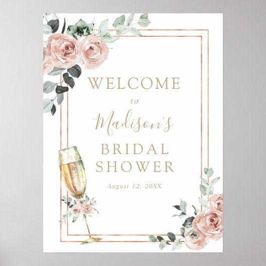 Welkomstteken voor Brunch en Bubble Vrijgezellenfe Poster (Voorkant)