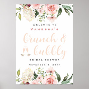Welkomstteken voor Brunch en Bubble Vrijgezellenfe Poster