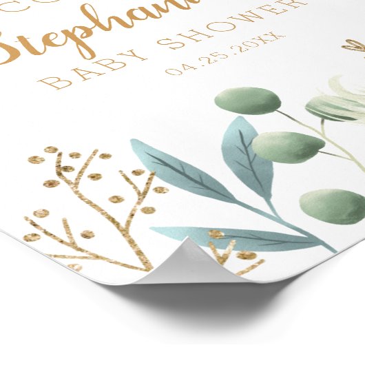 Welkomstteken voor Butterfly Baby shower Poster (Hoek)