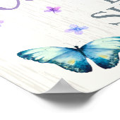 Welkomstteken voor Butterfly Baby shower Poster (Hoek)