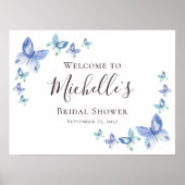 Welkomstteken voor Butterfly Vrijgezellenfeest Poster (Voorkant)