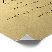 Welkomstteken voor chic Black en Gold Vertical Wed Poster (Hoek)