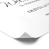Welkomstteken voor elegant Black en White Wedding Poster (Hoek)
