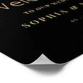 Welkomstteken voor Elegant Gold Welcome &Foliage W Poster (Hoek)