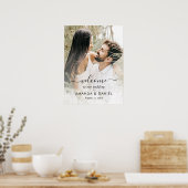 Welkomstteken voor Elegant Script Photo Weduwen Poster (Keuken)