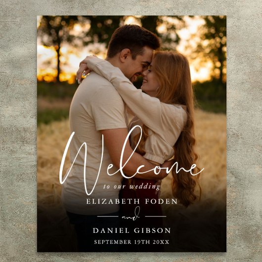 Welkomstteken voor Elegant Script Photo Weduwen Poster