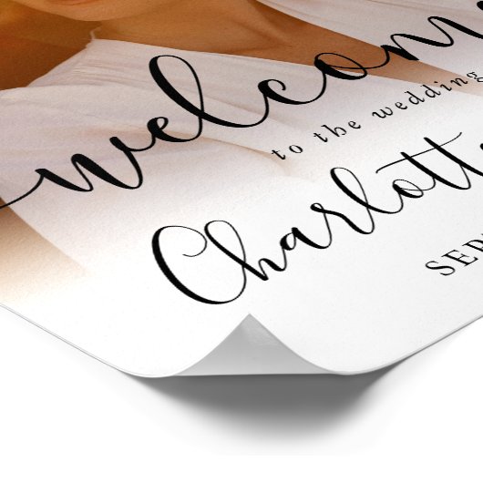 Welkomstteken voor Elegant Script Photo Weduwen Poster (Hoek)
