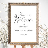 Welkomstteken voor elegant script verticale bruilo poster