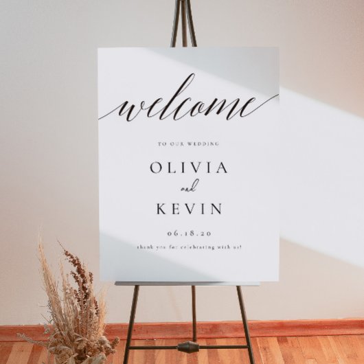 Welkomstteken voor elegante bruiloft, welkom bij o poster