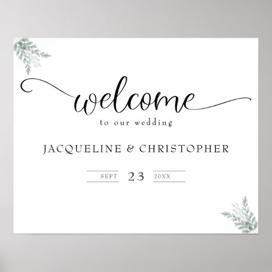 Welkomstteken voor Eucalyptus Weddenschap Poster (Voorkant)