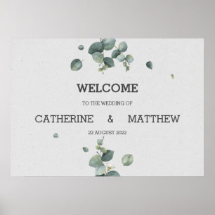 Welkomstteken voor Eucalyptus Wedding Poster