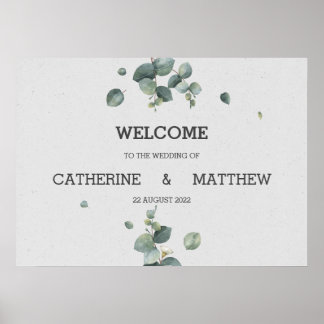 Welkomstteken voor Eucalyptus Wedding Poster