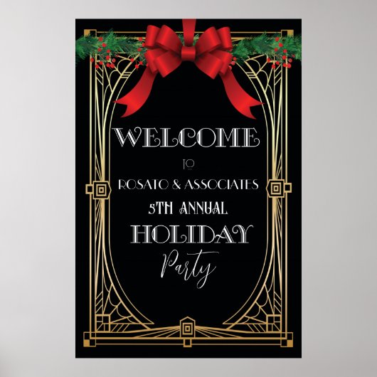 Welkomstteken voor feestdag Art Deco 1920s Poster (Voorkant)