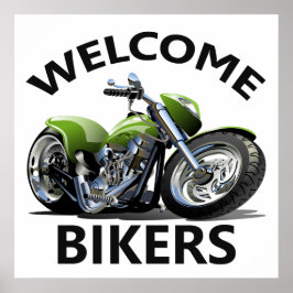 Welkomstteken voor fietsers poster
