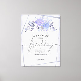 Welkomstteken voor Floral Wedding Canvas Afdruk