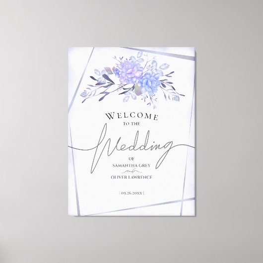  Welkomstteken voor Floral Wedding Canvas Afdruk (Voorkant)