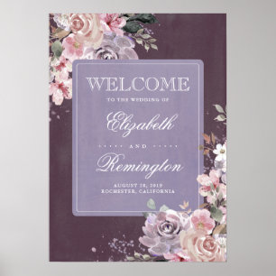 Welkomstteken voor Floral Wedding Poster