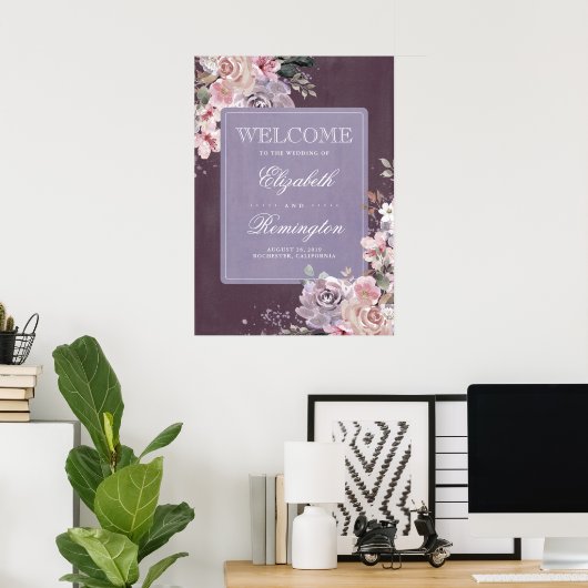  Welkomstteken voor Floral Wedding Poster (Thuiskantoor)