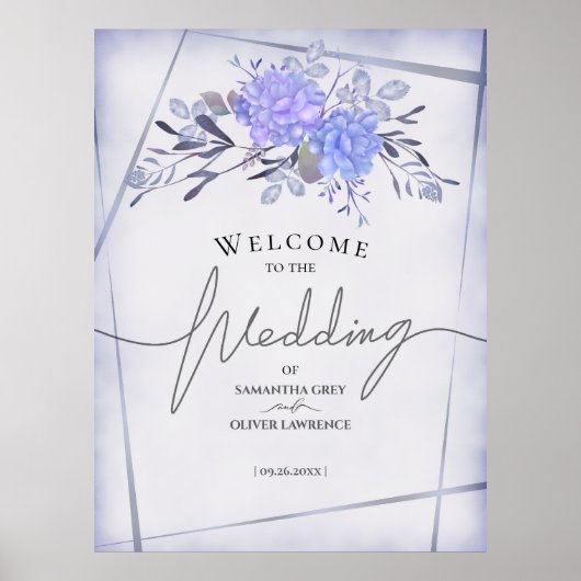 Welkomstteken voor Floral Wedding Poster (Voorkant)