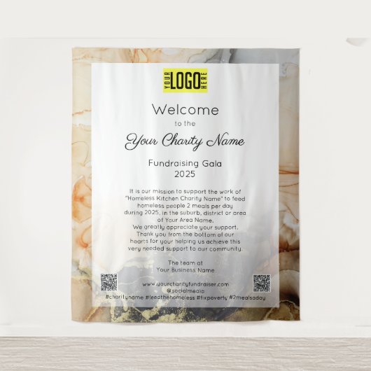 Welkomstteken voor Fundraising Event Gala  Wandkleed (Voorkant)