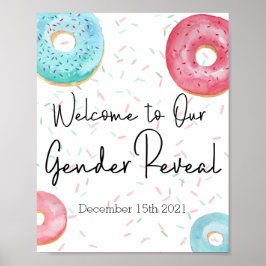 Welkomstteken voor genderbewuste feestdag donut poster