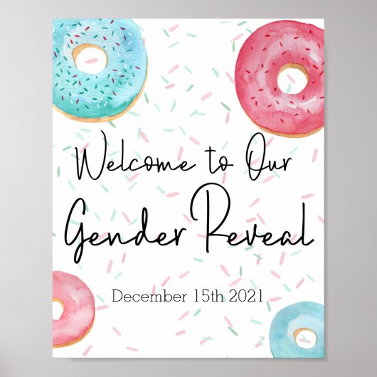 Welkomstteken voor genderbewuste feestdag donut poster (Voorkant)