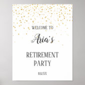 Welkomstteken voor Gold Confetti Retirement Party Poster (Voorkant)