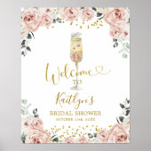 Welkomstteken voor Gold en Roze Stusty Roos Poster (Voorkant)