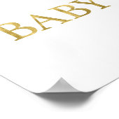Welkomstteken voor Gold en White Baby shower Poster (Hoek)