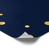 Welkomstteken voor Gold & Navy Confetti Retirement Poster (Hoek)