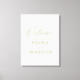 Welkomstteken voor Gold Wedding Canvas Afdruk