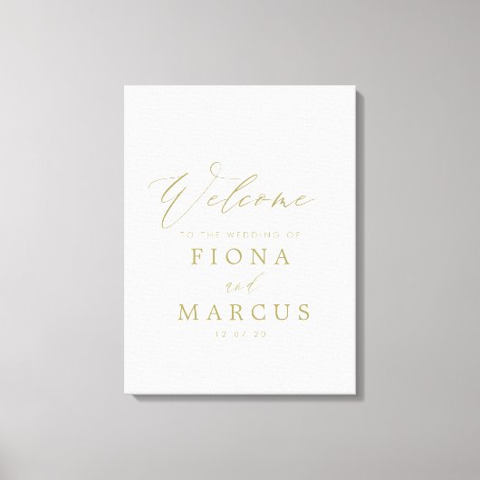 Welkomstteken voor Gold Wedding Canvas Afdruk (Voorkant)