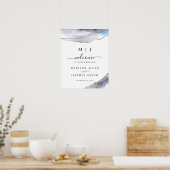 Welkomstteken voor gouden en marinesblauwe wijting poster (Keuken)