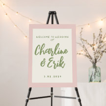 Welkomstteken voor handschrift Retro bruiloft plak