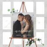 Welkomstteken voor hedendaagse foto-bruiloft in mo imitatie canvas print<br><div class="desc">Een simpel elegant teken dat je gasten zullen bewonderen. De tekst en de achtergrondkleuren zijn volledig editable om uw thema aan te passen! Ontwerp © berryberrysnoot. Afdrukbare digitale bestanden en overeenkomende objecten zijn beschikbaar! Bezoek onze website op www.berryberrysweet.com voor meer informatie!</div>