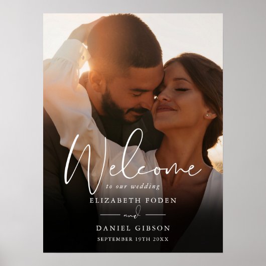 Welkomstteken voor hedendaagse foto-bruiloft in mo poster (Voorkant)
