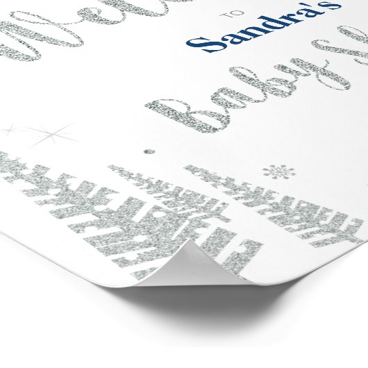 Welkomstteken voor het Baby shower Winter, Boy, Bl Poster (Hoek)
