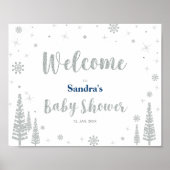 Welkomstteken voor het Baby shower Winter, Boy, Bl Poster (Voorkant)