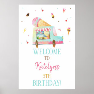 Welkomstteken voor Ice Cream Truck Poster