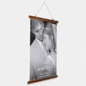 Welkomstteken voor je fotobruiloft hangend wandkleed (Gebogen)