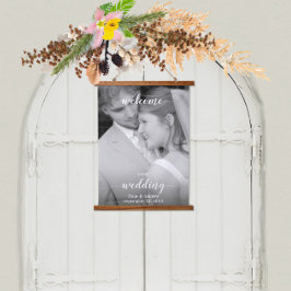 Welkomstteken voor je fotobruiloft hangend wandkleed