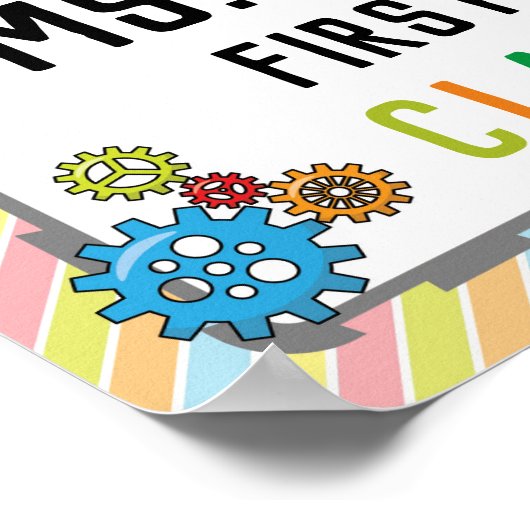 Welkomstteken voor klaslokaal in robots-thema poster (Hoek)