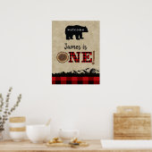 Welkomstteken voor kleine Beer Flannel Lumberjack Poster (Keuken)