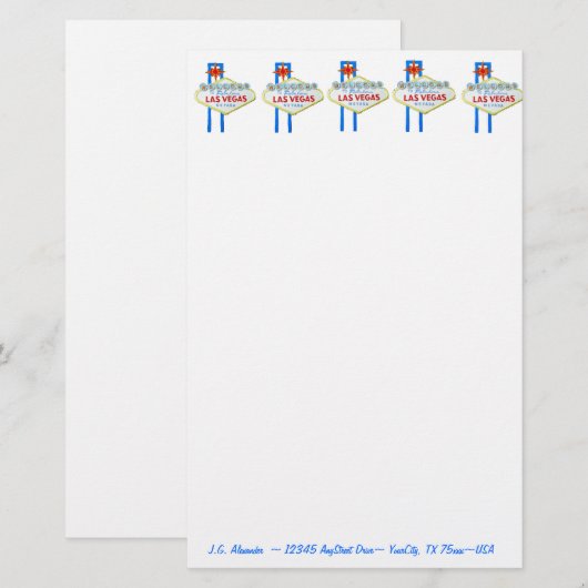 Welkomstteken voor Las Vegas Strip Briefpapier (Voorkant / Achterkant)