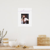 Welkomstteken voor lavender Script Photo Weduwen Poster (Keuken)