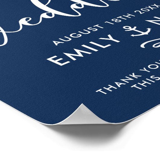 Welkomstteken voor marineblauw script voor autisch poster (Hoek)