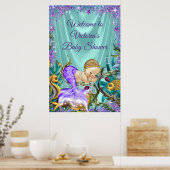 Welkomstteken voor Mermaid Baby shower Poster (Keuken)