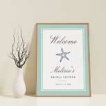 Welkomstteken voor Mint & Navy Starfish Poster<br><div class="desc">Aangepast vrijgezellenfeest-welkomstteken dat is ontworpen om aan te sluiten bij onze uitnodigingen van Mint & Navy Starfish.</div>