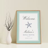 Welkomstteken voor Mint & Navy Starfish Poster